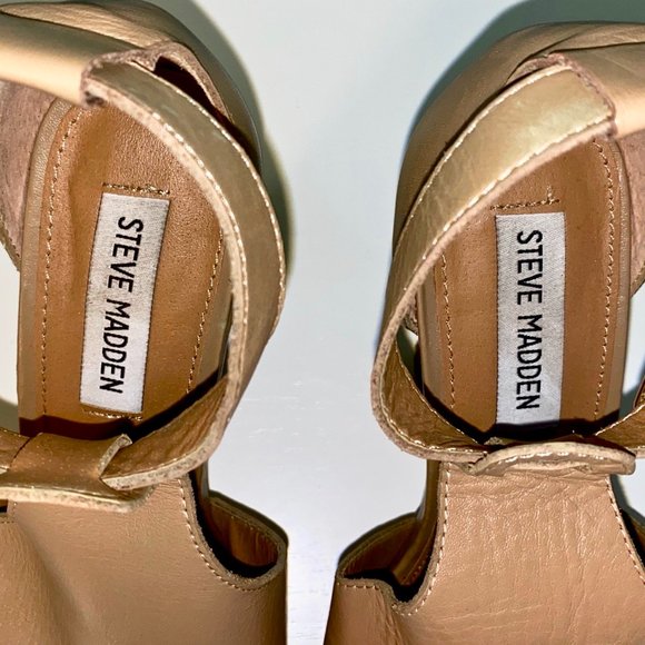 Steve Madden Nude Peep Toe Heeled Sandals - Picture 6 of 7